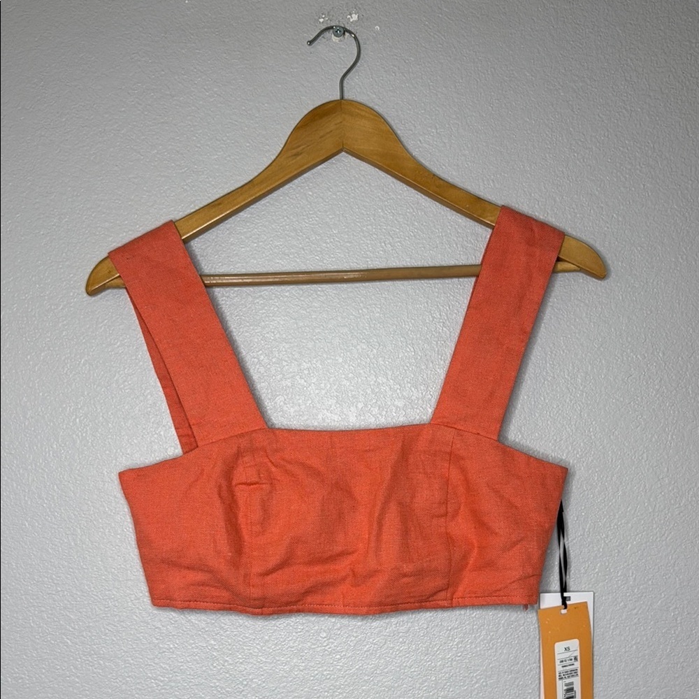 New Orange/Coral Bustier Crop Tank Top XS - Picture 2 of 12